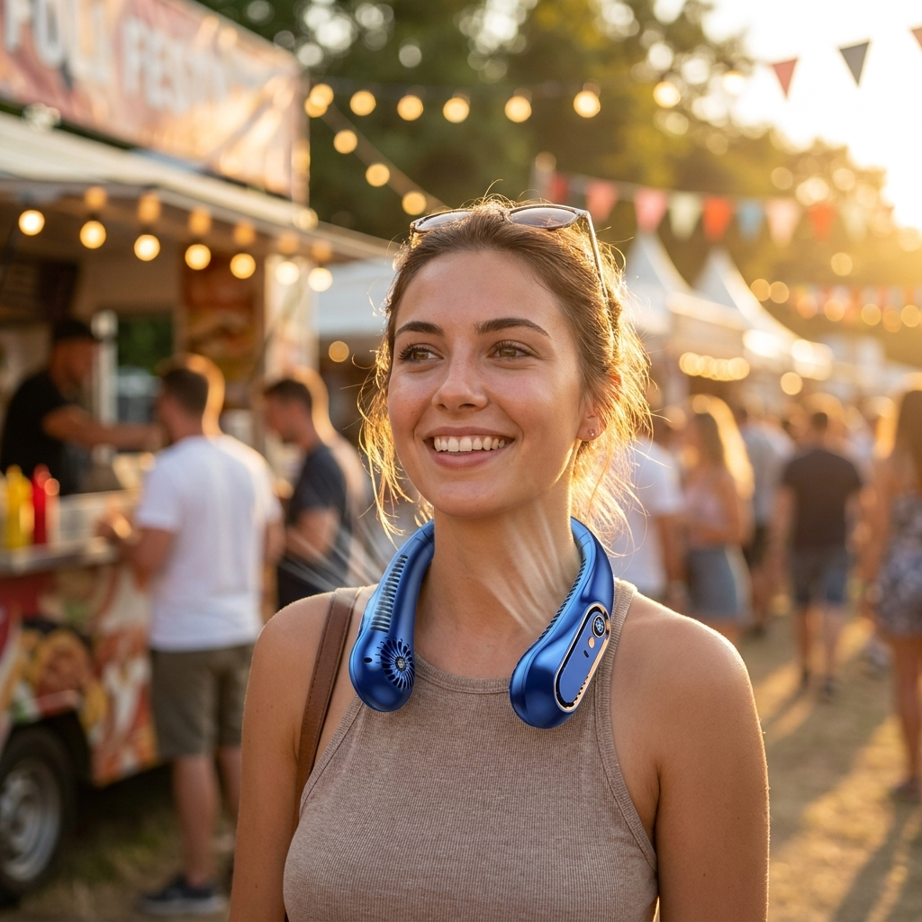 Bladeless Neck Fan — Wearable Portable Air Cooler with LED Display